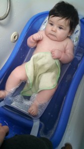 First time in the tub!