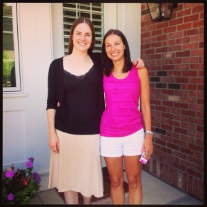 Forgot to include this in the Indiana post!  Celia came down to meet Evie!